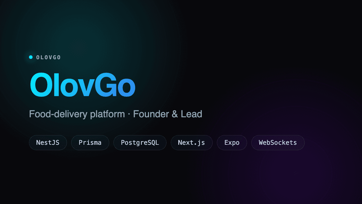 OlovGo — food delivery platform